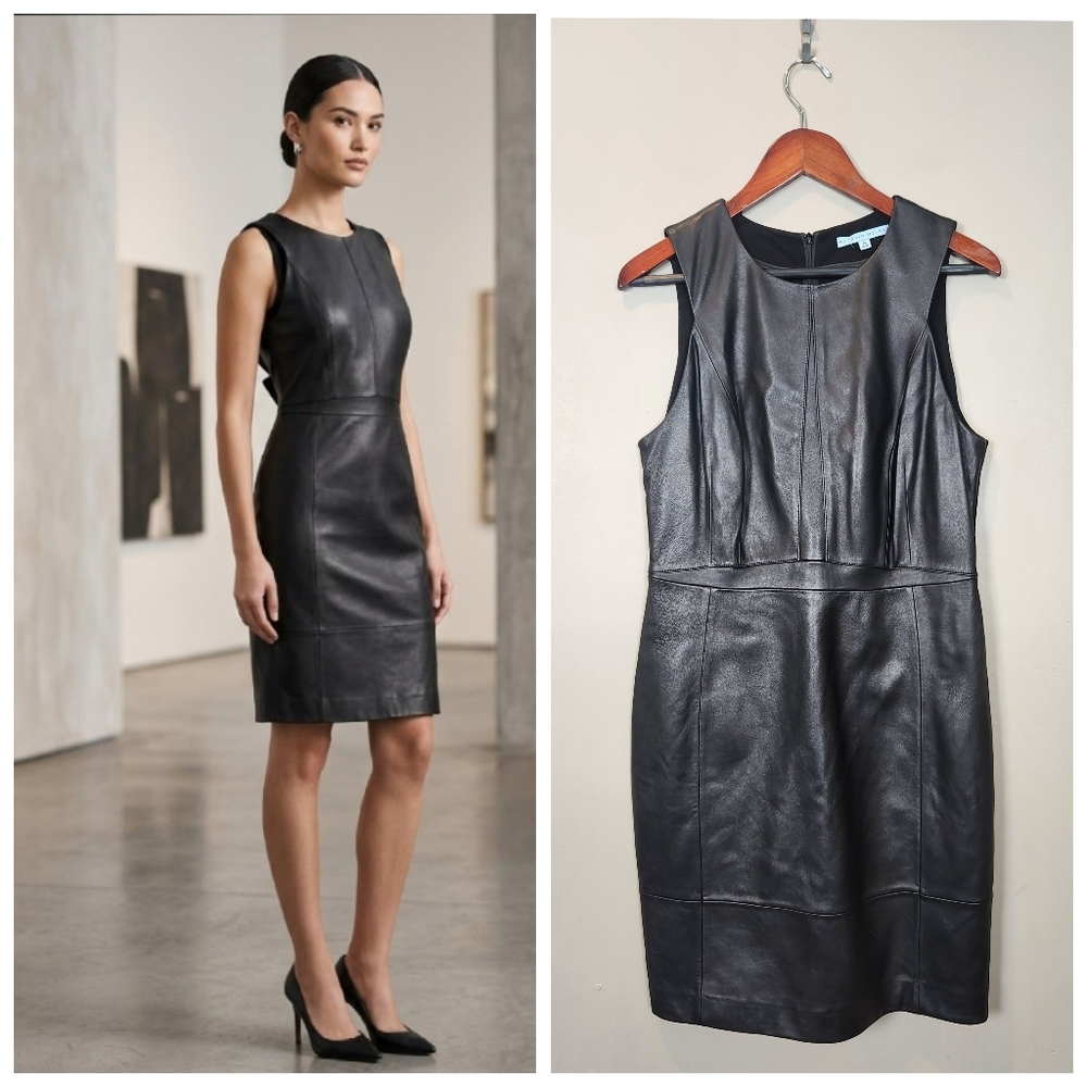 Antonio‎ Melani Genuine Leather Black Dress Size 12